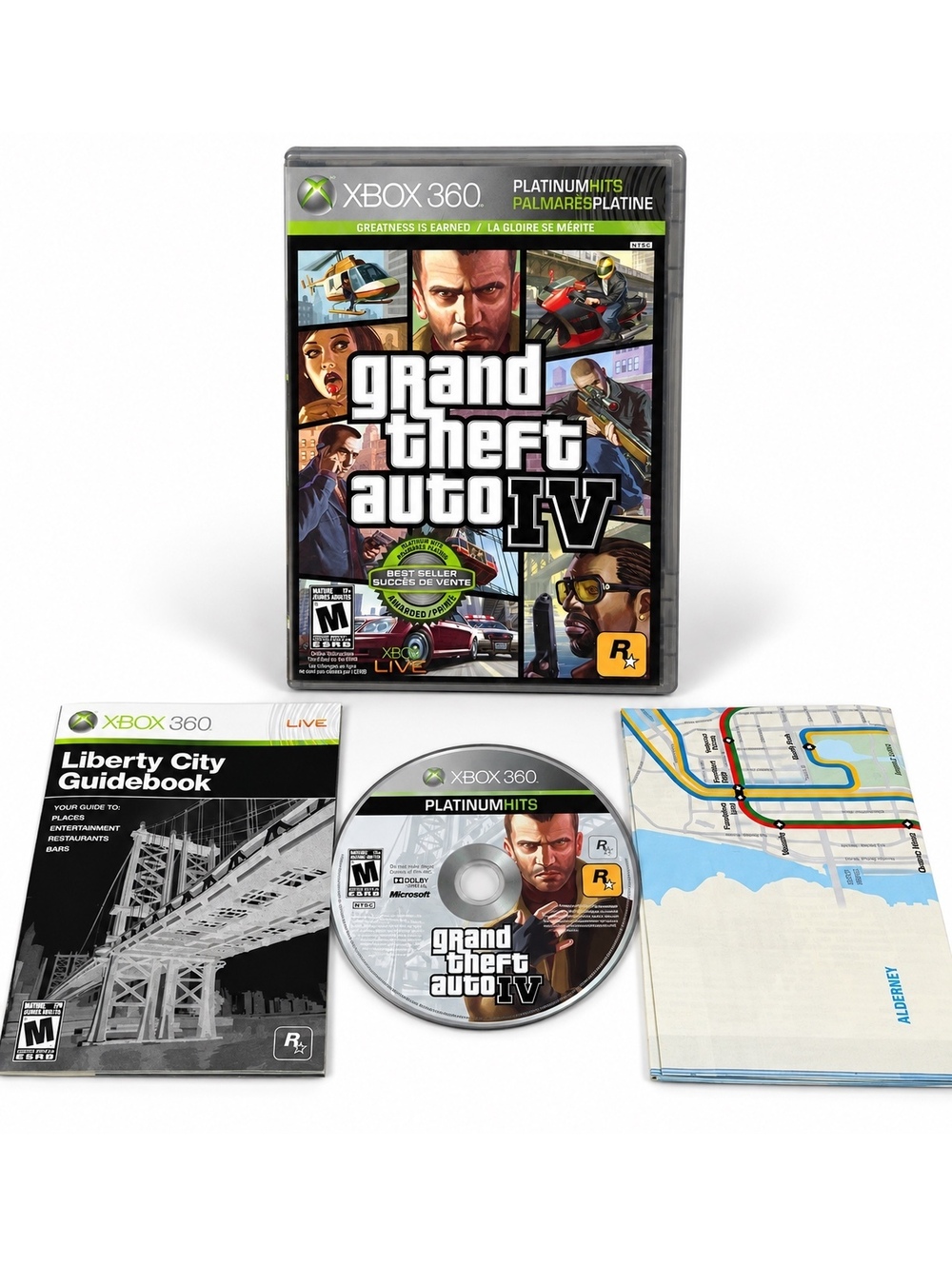 Grand Theft Auto IV GTA 4 Xbox 360 Platinum Hits CIB Map Tested Working